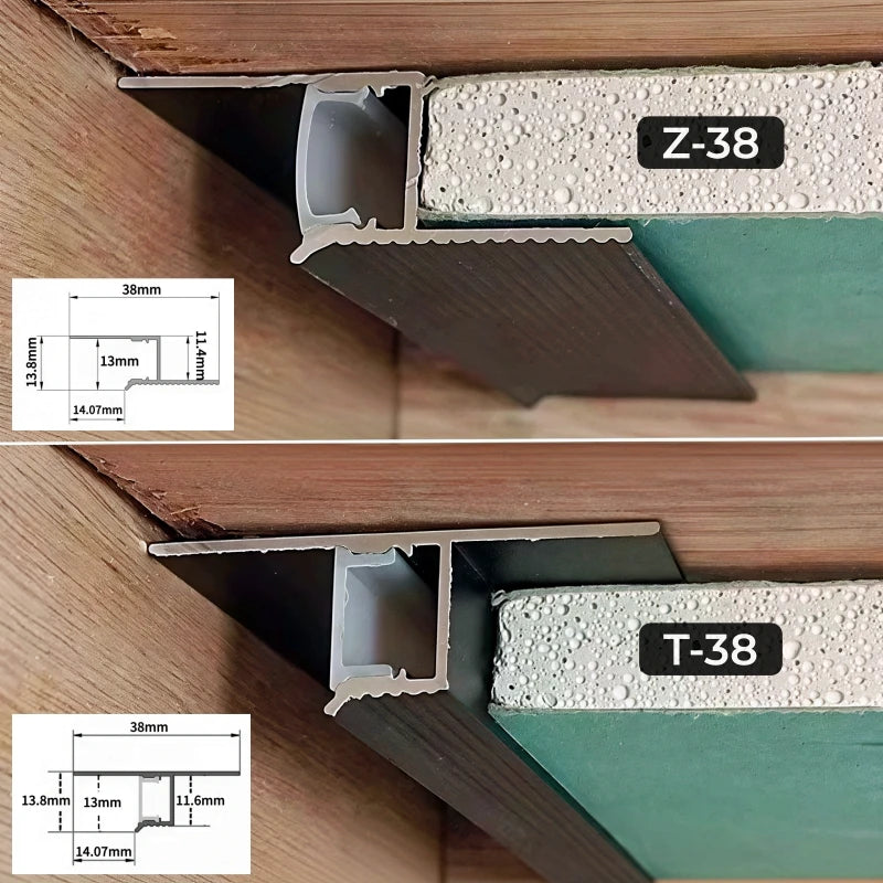 1M Shadow Gap LED Aluminum Profile – Recessed Ceiling Channel