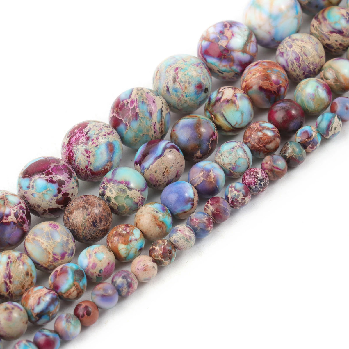 Sea Sediment Jasper Beads 8mm – Natural Stone DIY Jewelry