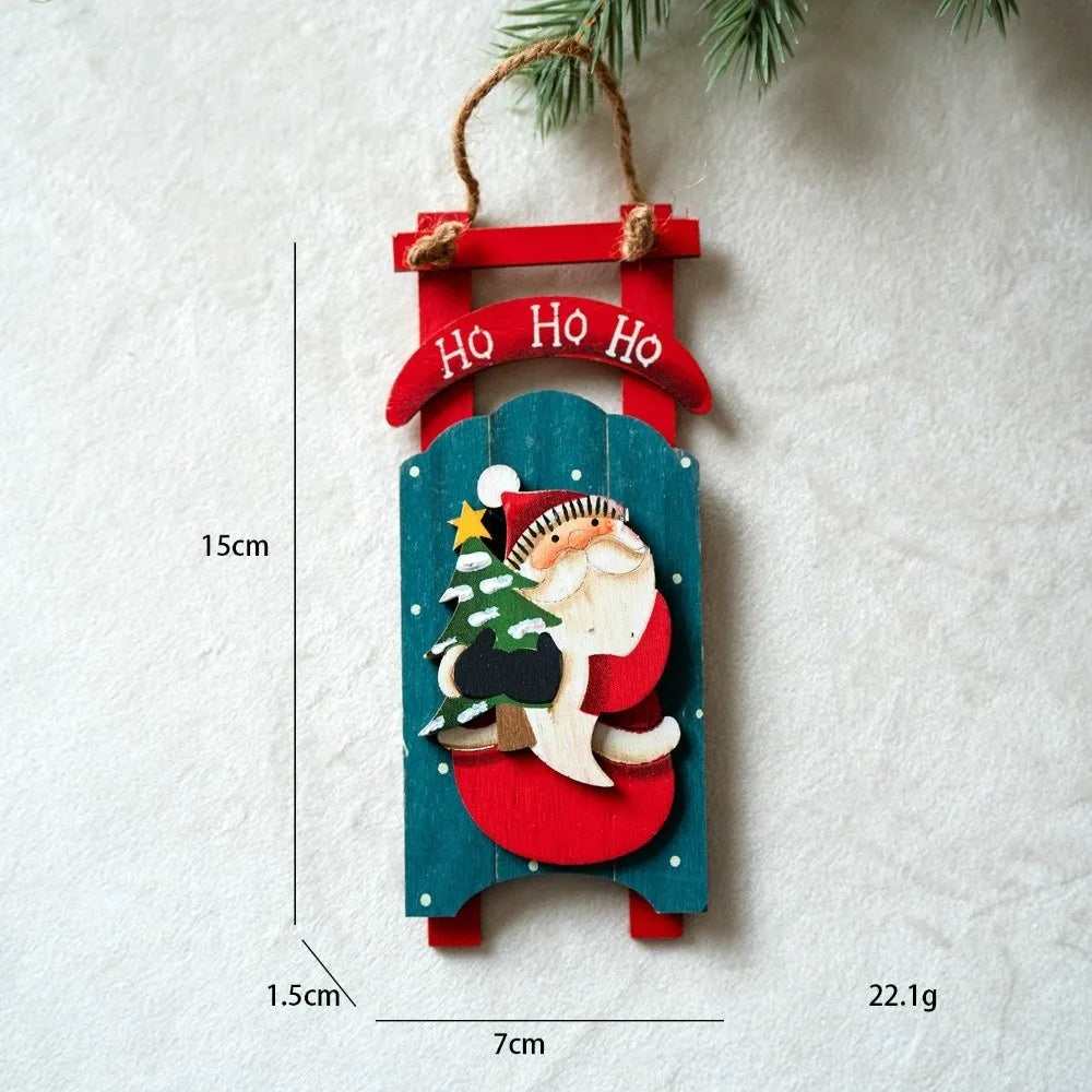 Wooden Santa Claus Christmas Tree Pendant – DIY Painted Ornament