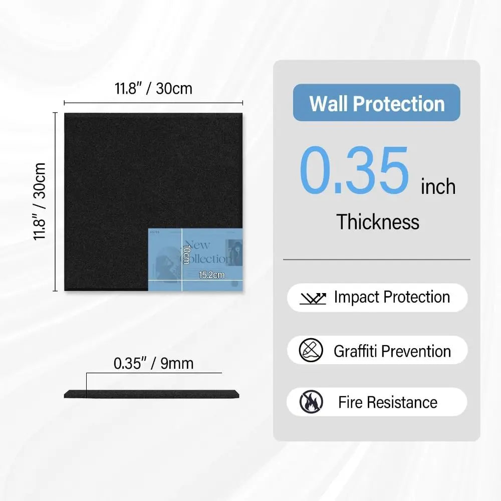 Self-Adhesive Felt Acoustic Wall Panels 30x30cm – 9mm Thick