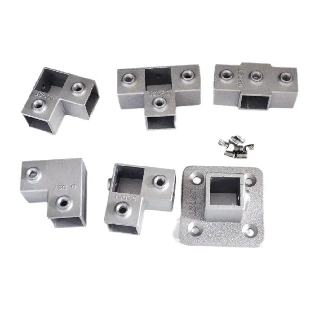 Aluminum Alloy Square Tube Pipe Clamp Connector | 3 Sizes