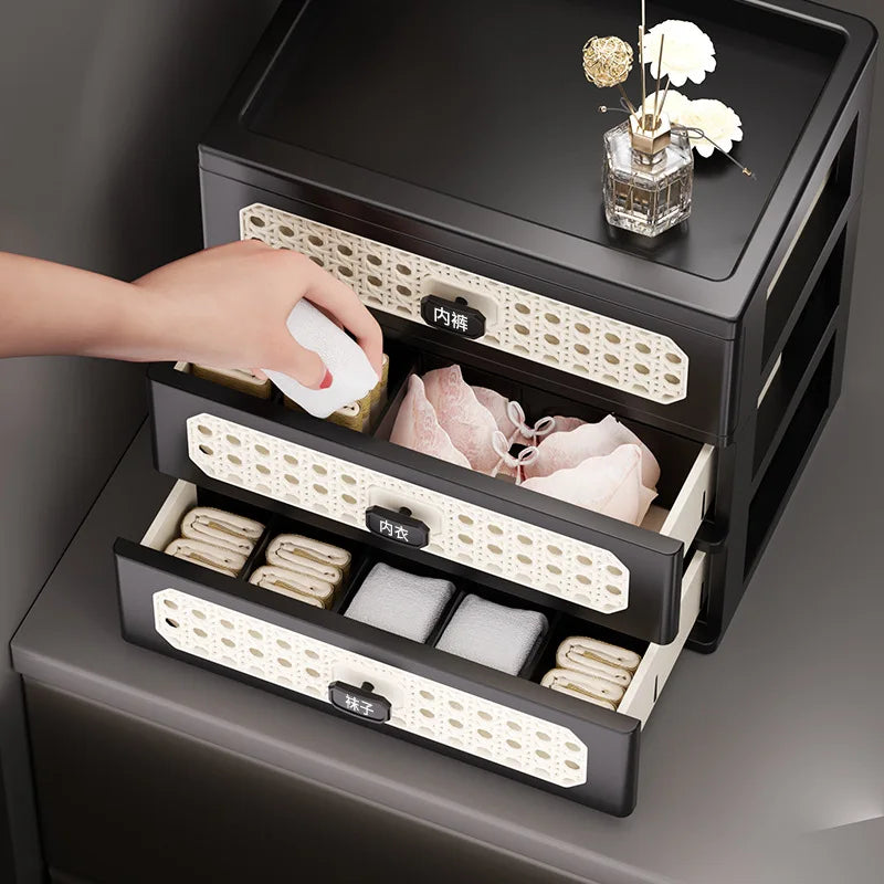 Vintage Desktop Organizer – Multi-Layer Dustproof Drawer Box