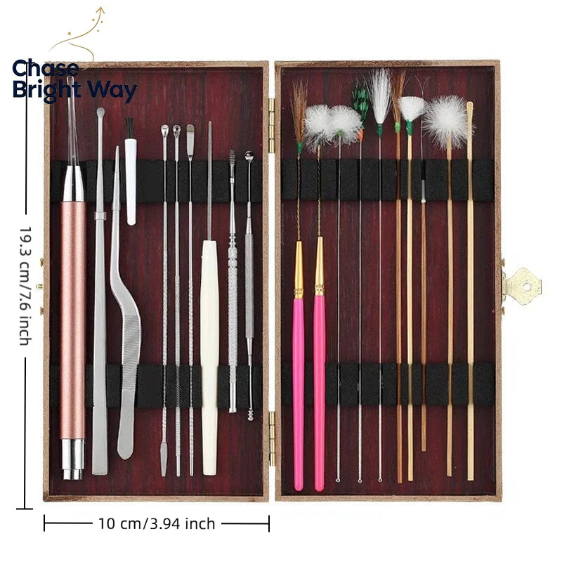 Ear Care Tool Set – Goose Feather Sticks & Ear Scoops Kit