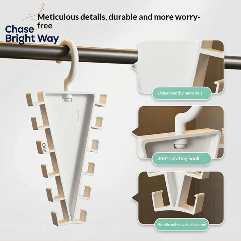 12-Slot Double-Sided Closet Hanger – Hat Belt Scarf Organizer