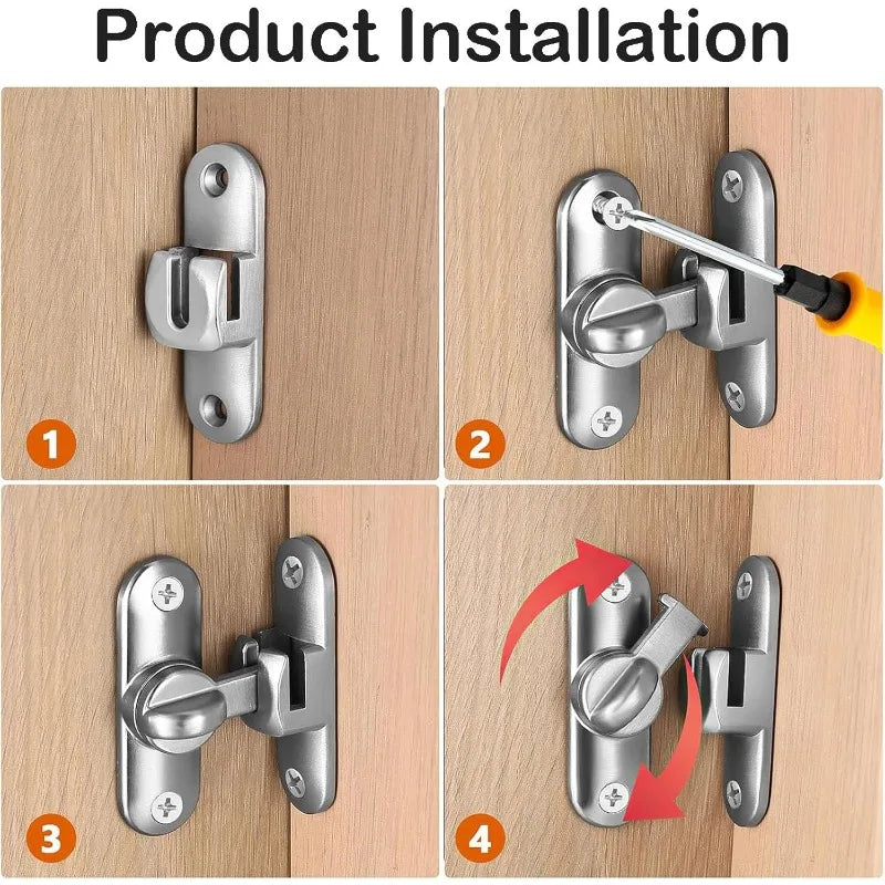 Zinc Alloy Flip Door Bolt Latch – 90/180° Gate & Sliding Lock
