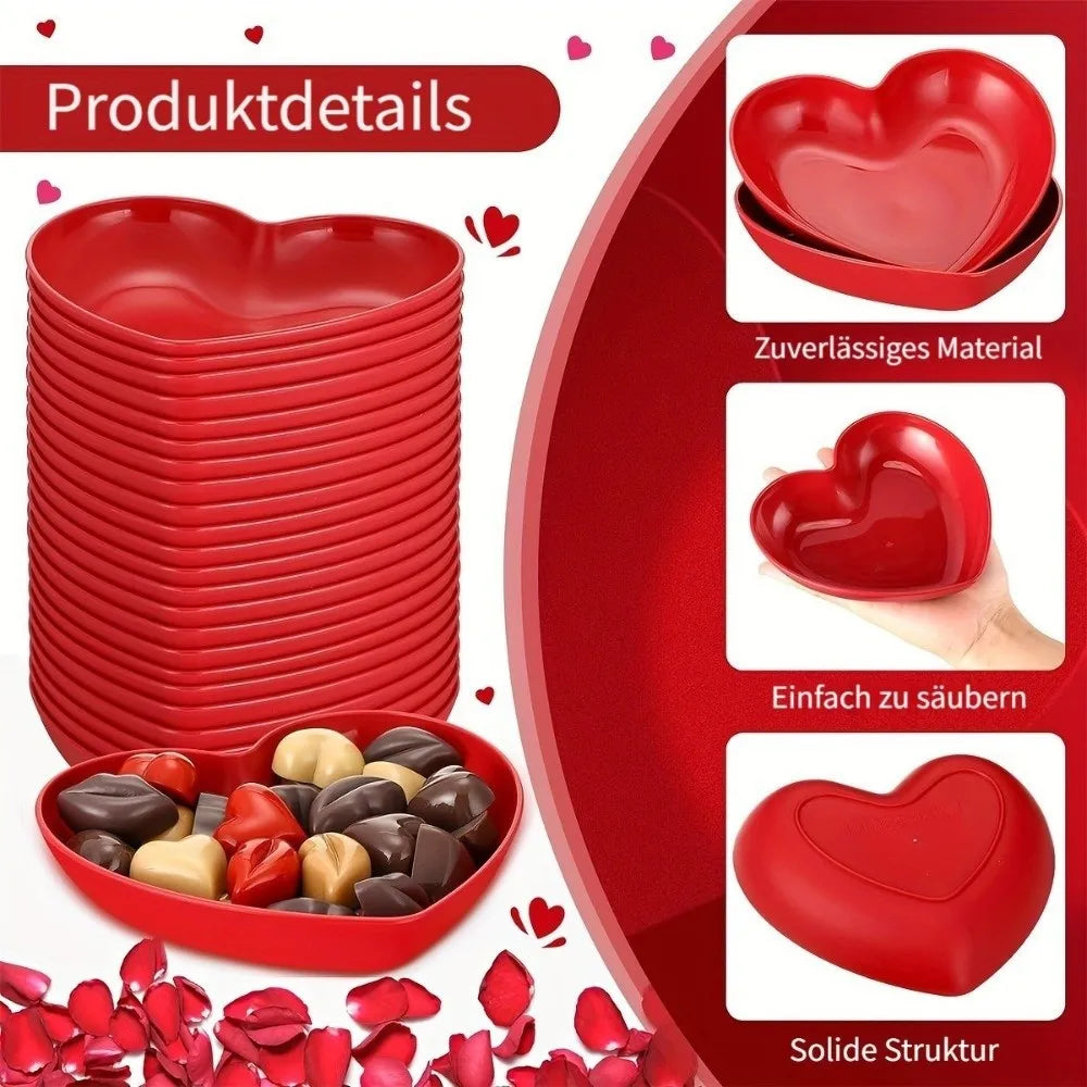 Heart-Shaped Snack & Candy Serving Plate Set with Holder Base