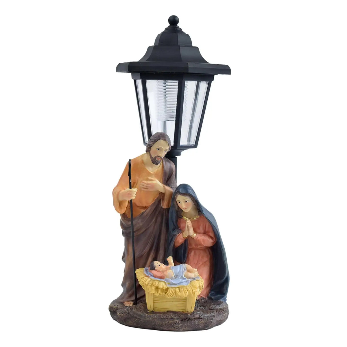 Nativity Scene Solar Light Statue – Waterproof Resin Garden Décor