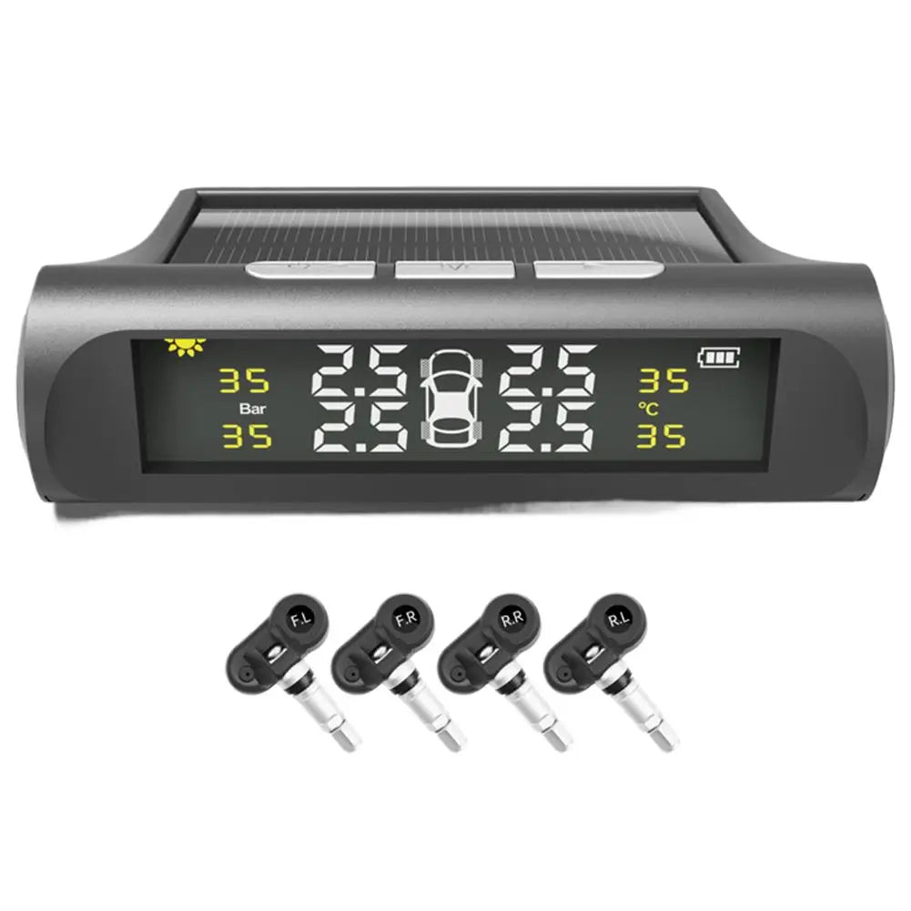 Solar Car Digital Clock – LCD Time, Date & Temperature Display