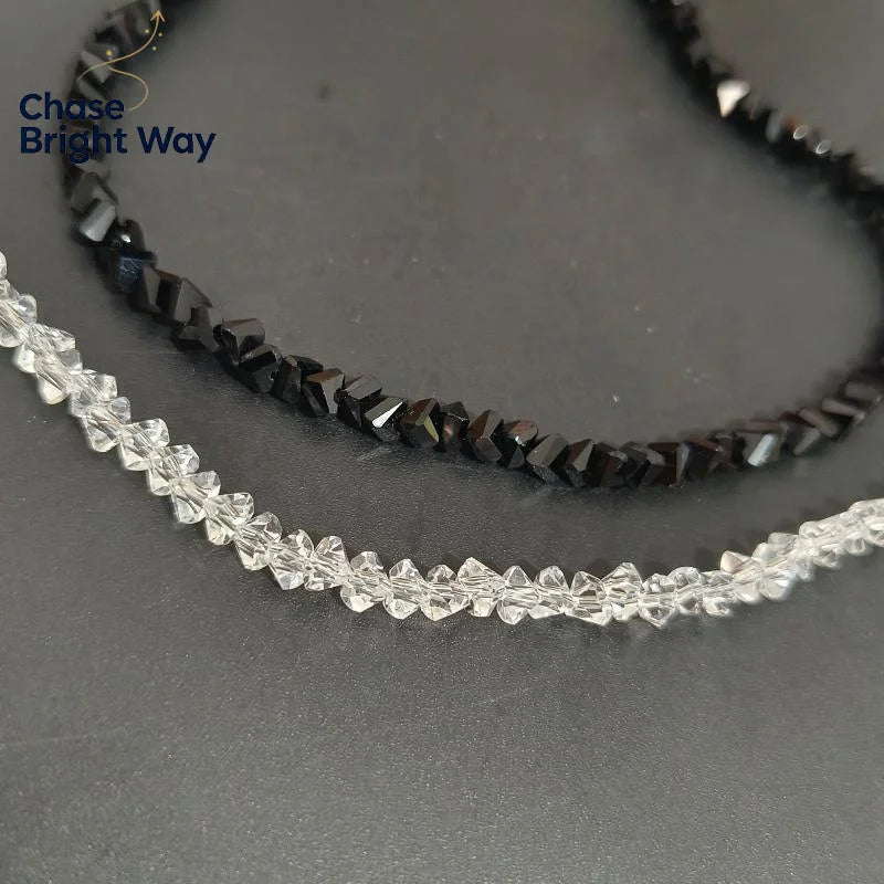 Crystal Beaded Choker Necklace – Faceted Glass Women's Jewelry