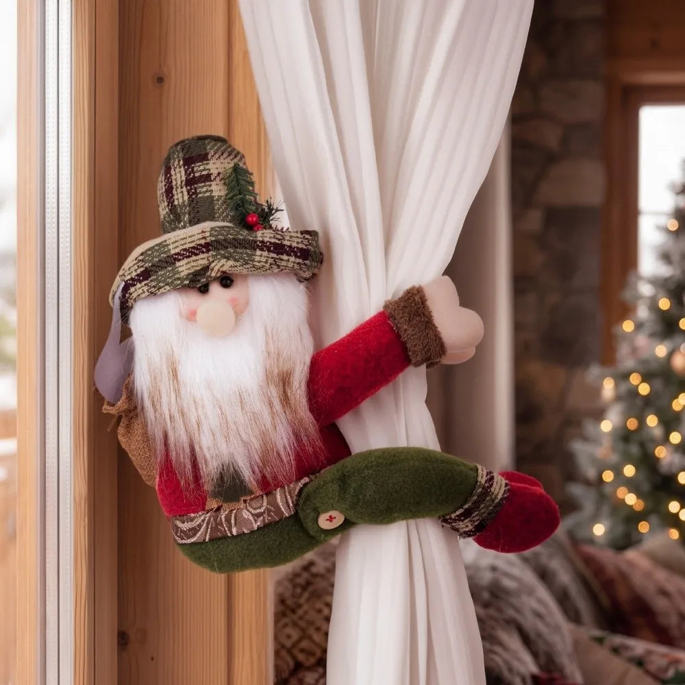 Christmas Curtain Tieback Clamp – Plush Cartoon Holiday Fastener