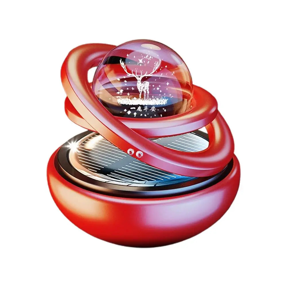 Solar Rotating Crystal Ball Car Aromatherapy Hanging Ornament
