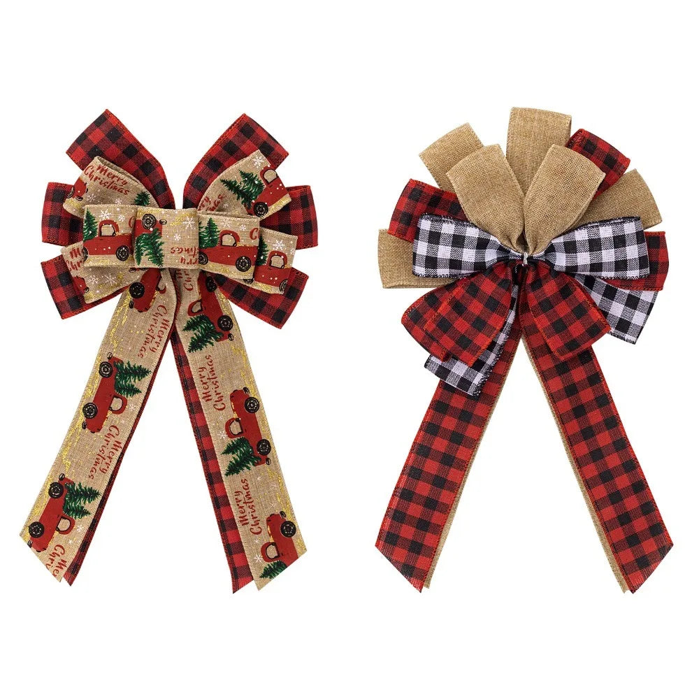 Wine Red Velvet Bowknot Christmas Tree Ornament | Xmas Decor