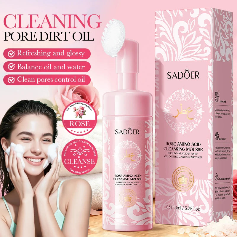 SADOER Rose Amino Acid Cleansing Mousse 150ml | Gentle Face Wash