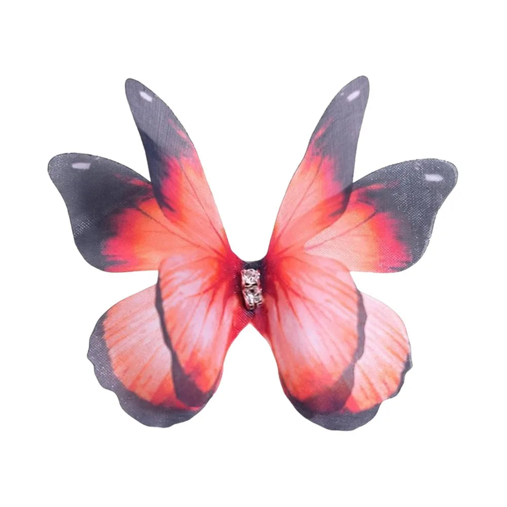 50-Pack 3D Organza Butterfly Appliques – Colorful Mesh Patches