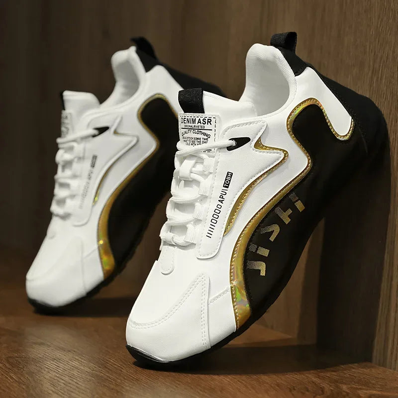 LEDP Men's Lightweight Leather Sneakers – Breathable Casual Shoes