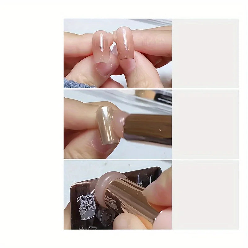 Silicone Nail Brush – Gradient Glue & Powder Tool with Cap