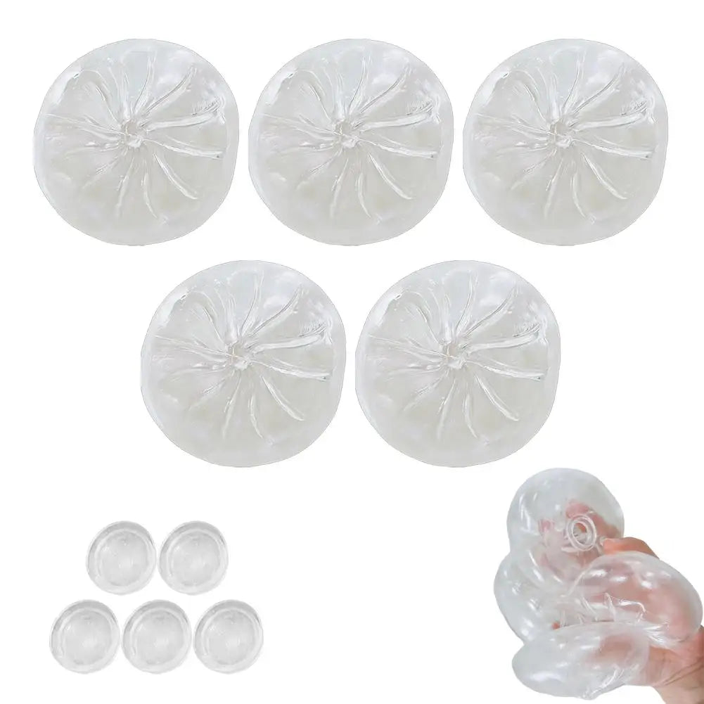 5-Pack DIY Steamed Bun Sensory Fidget Balls – Slow Rebound Resin