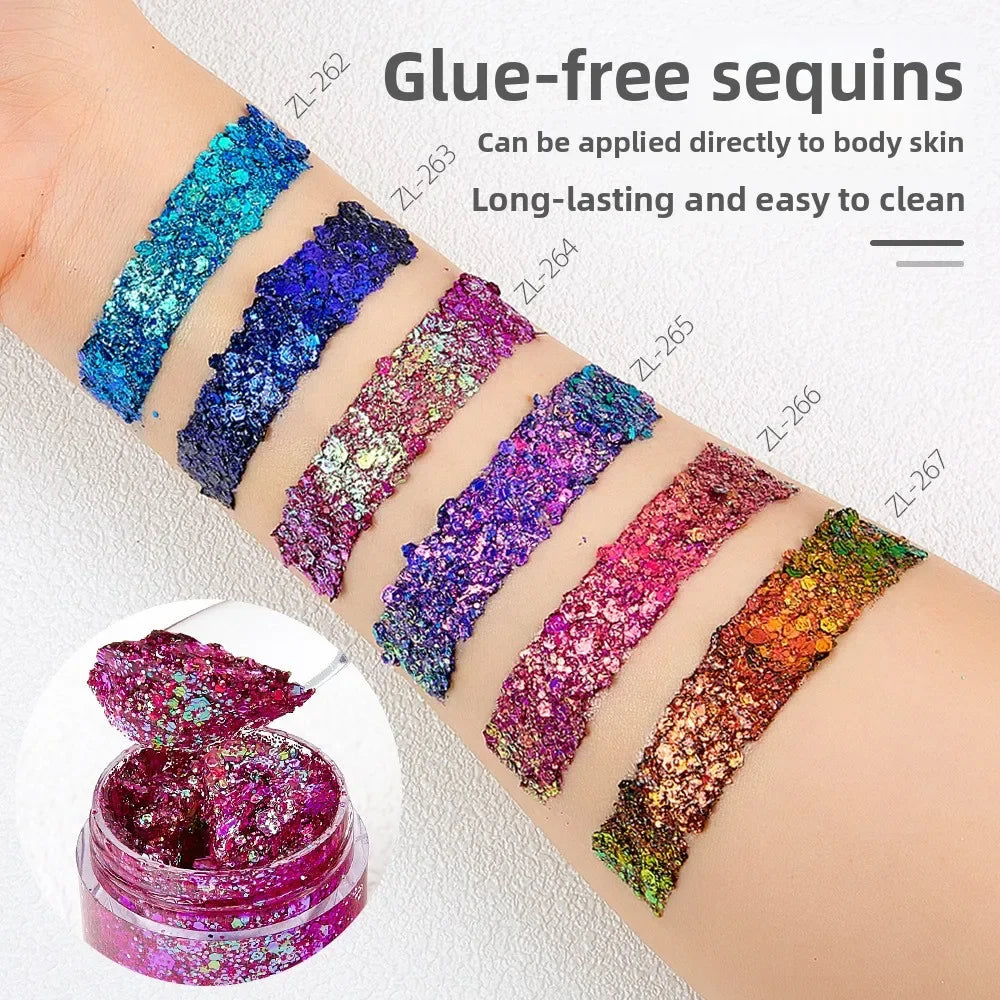 Glitter Gel Stick – Holographic Sequins Face & Body Makeup