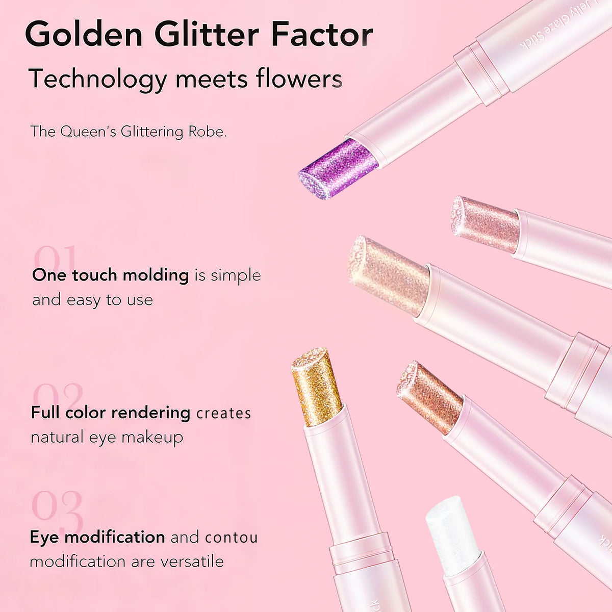 Zaidoc 5-Color Pearl Shimmer Eyeshadow Stick Set | High Pigment