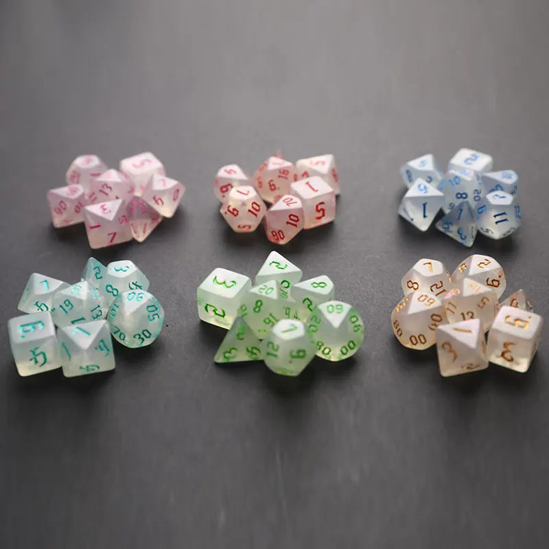 7-Piece Polyhedral Dice Set D4–D20 | DnD RPG Acrylic Dice