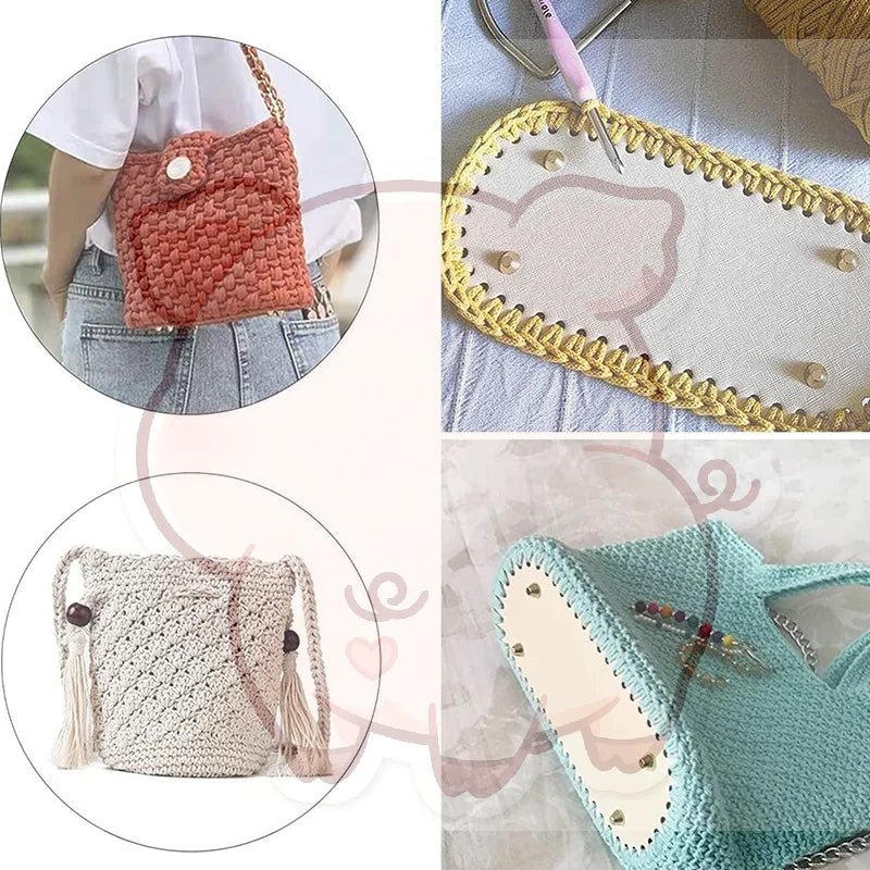 PU Leather Bag Base 22×10cm – DIY Crochet Knitted Bag Bottom