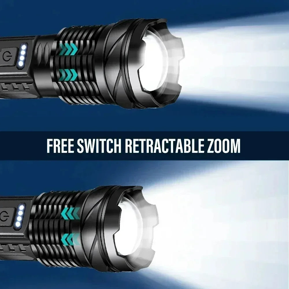 XHP70 Tactical Flashlight USB-C Rechargeable – 2300 Lumens