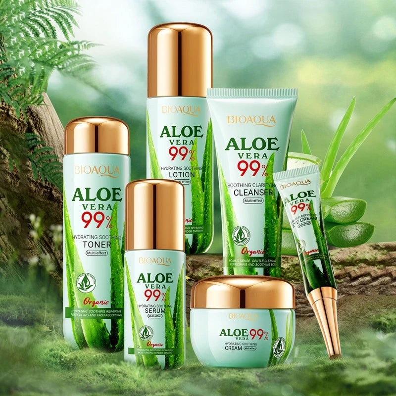 Aloe Vera 6-Piece Skincare Set – Cleanser, Toner & Eye Cream