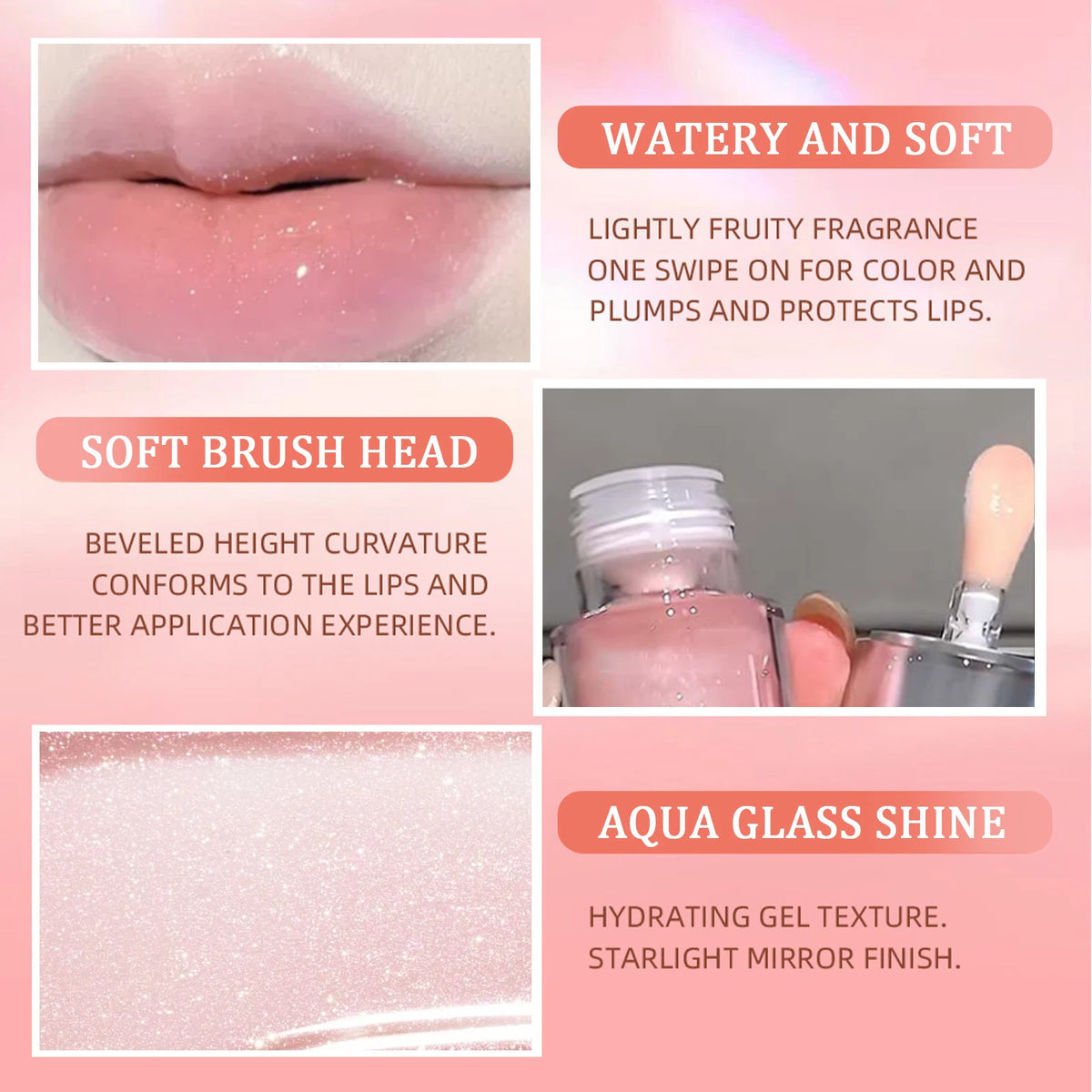 ZaiDoc 5-Color Crystal Lip Gloss Set – High Shine & Hydrating