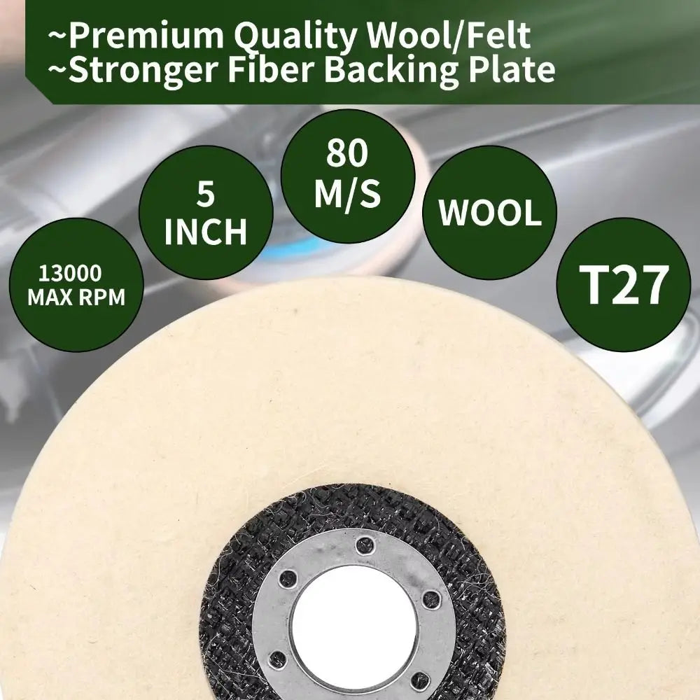 Wool Felt Flap Polishing Disc 125mm – Angle Grinder Buffing
