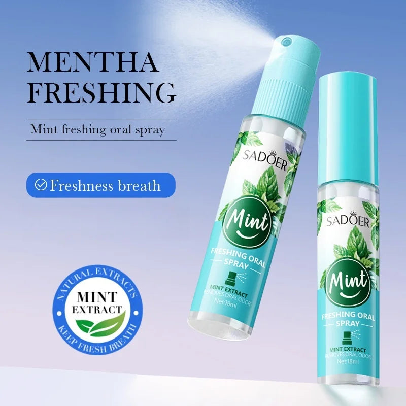 SADOER Mint Breath Freshener Spray – Alcohol-Free 5-Pack