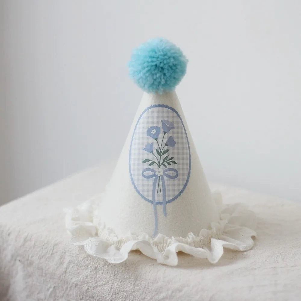 Princess Birthday Hat – Lace Wool Ball Cap for Girls & Photos