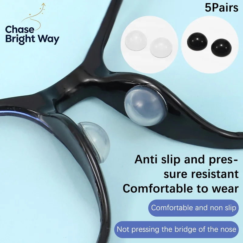 Silicone Air Cushion Eyeglass Nose Pads – 5 Pairs Anti-Slip