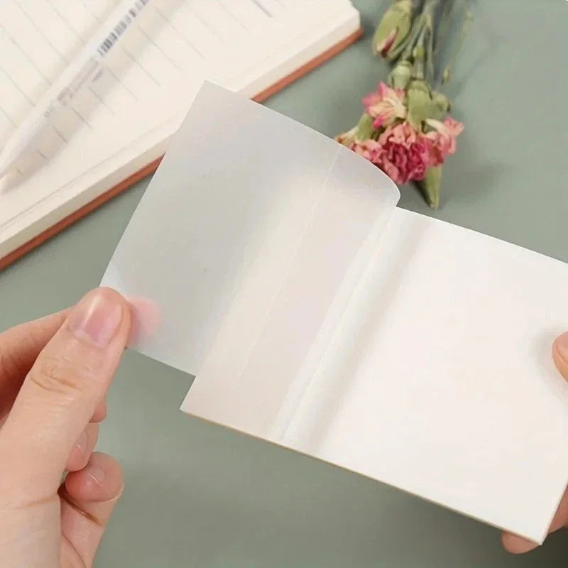 Transparent Waterproof Sticky Note Pad – 50 Sheet Self-Adhesive