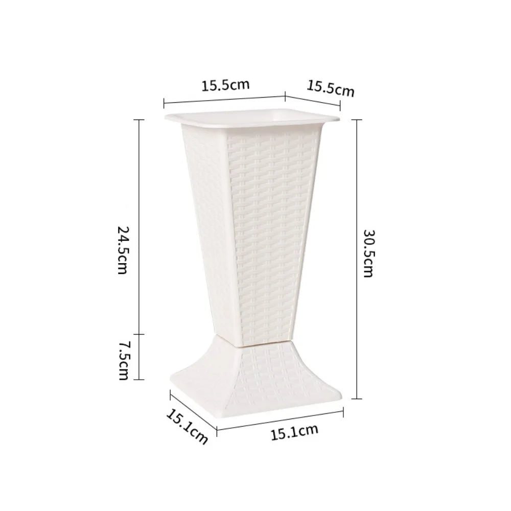 Nordic Minimalist White Plastic Flower Vase | Desktop Decor