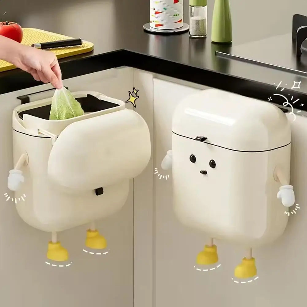 Wall Mounted Trash Can with Lid – No-Drill 9L/12L Waste Bin