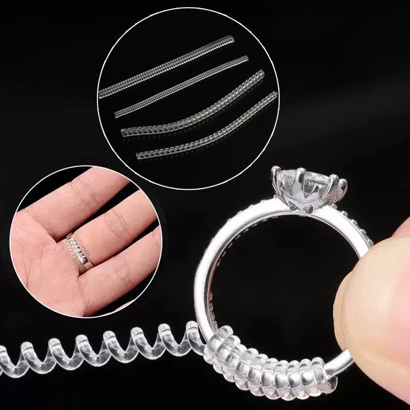 Transparent Silicone Ring Size Adjuster – Spiral Resizer Tool