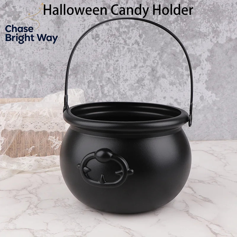 Large Wizard Cauldron Halloween Decoration & Candy Holder