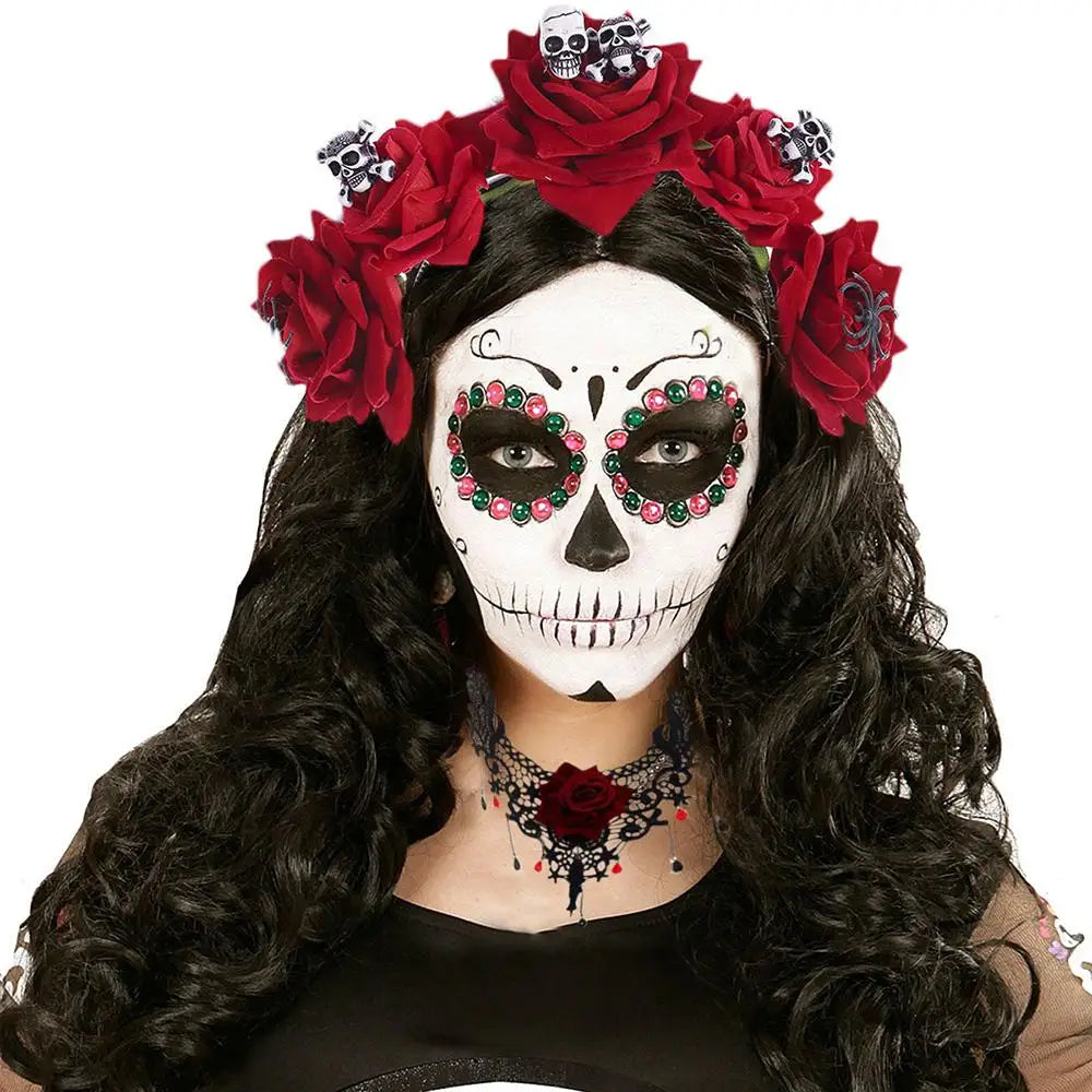 Spider Skull Halloween Flower Crown Headband – Women