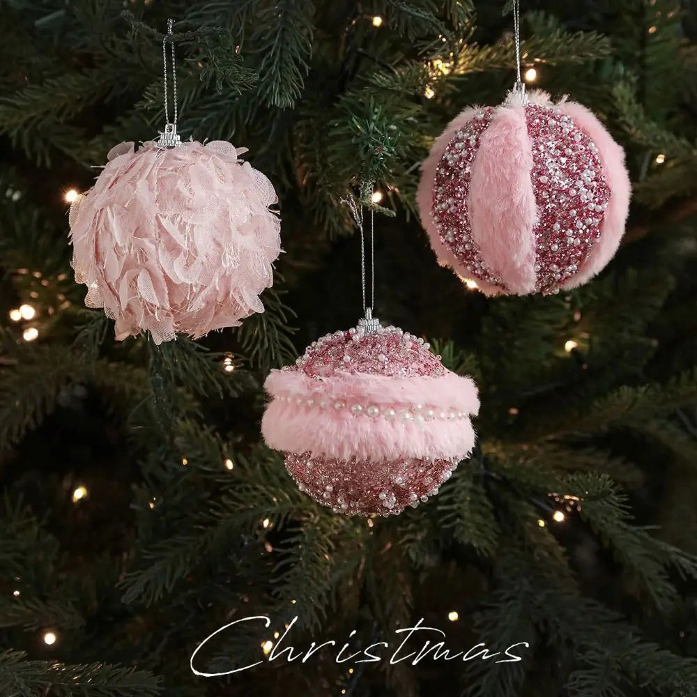 Pink Petal Foam Christmas Ball Ornament – DIY Xmas Hanging
