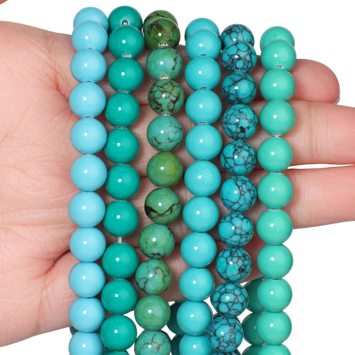 Turquoise Blue Howlite Round Beads 3–10mm | DIY Jewelry Making