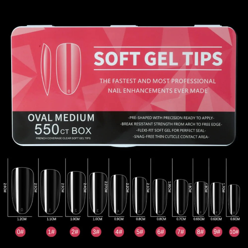 550 Pcs Nail Dual Forms – Oval Coffin Almond Square Molds