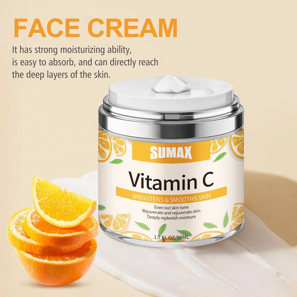 SUMAX Vitamin C Face Cream – Brightening Moisturizer 50ml