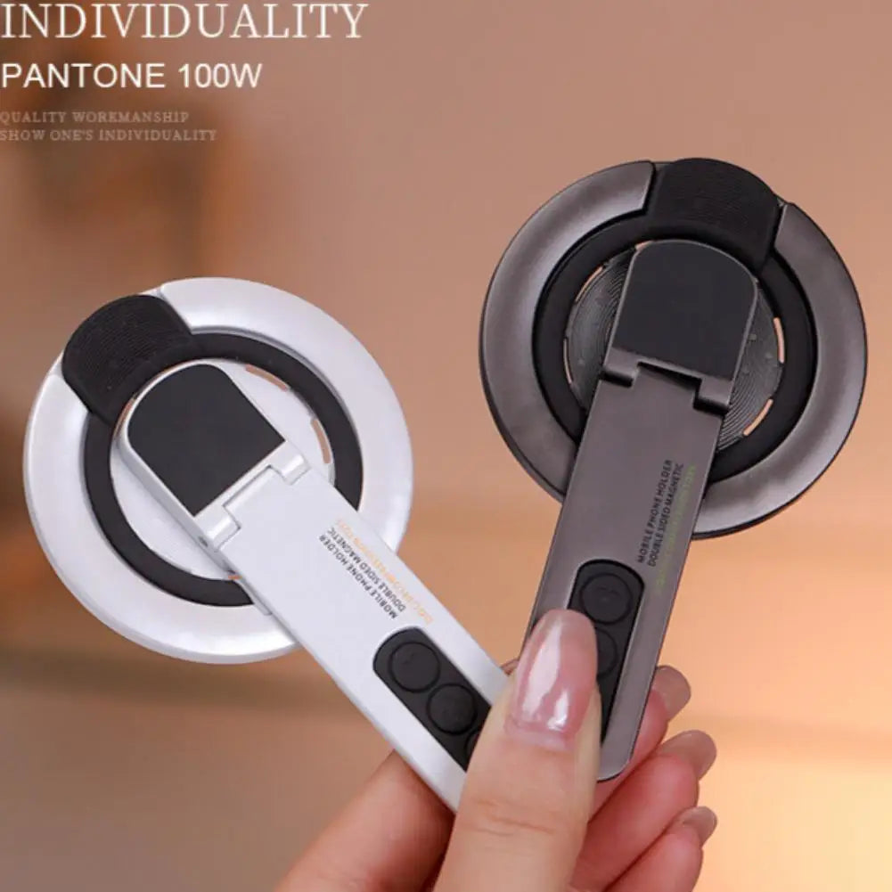 Magnetic Phone Grip Stand – 360° Rotating, Double-Sided