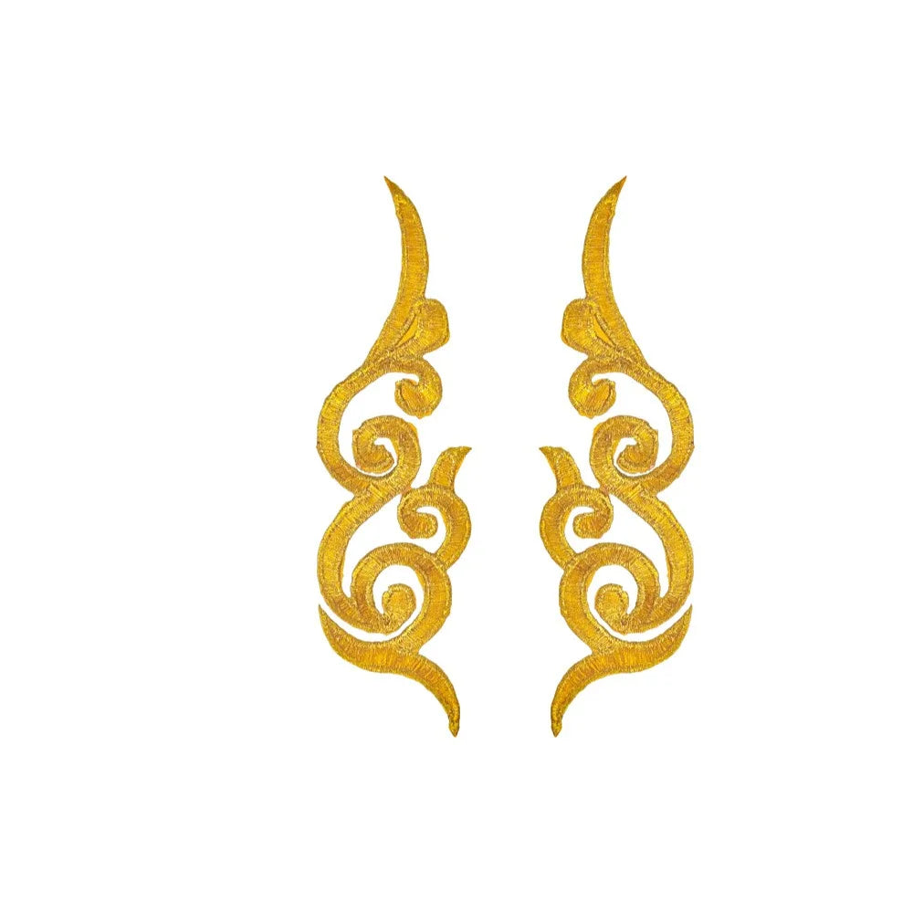 Baroque Gold & Silver Sequin Embroidery Appliqué Patches – 2 Pack