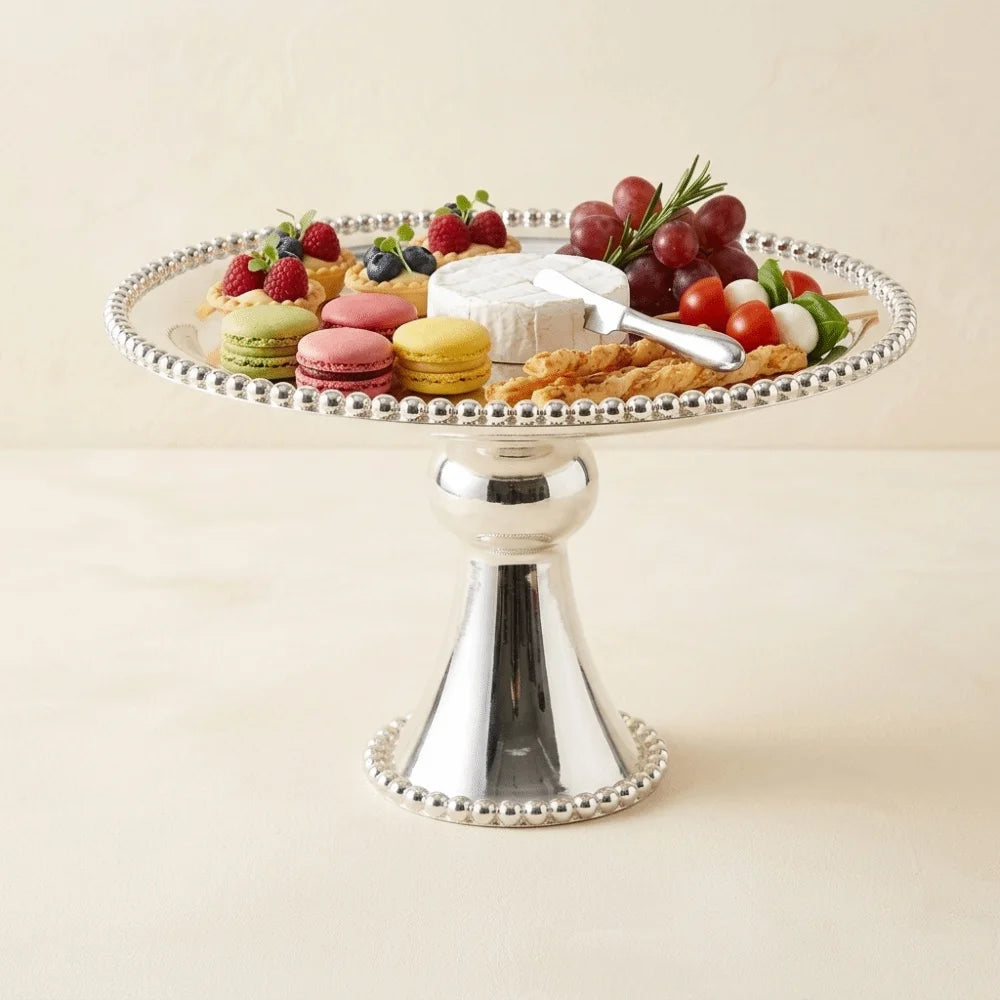 Iron Pedestal Cake Stand – Tall Stem Metal Dessert Serving Tray