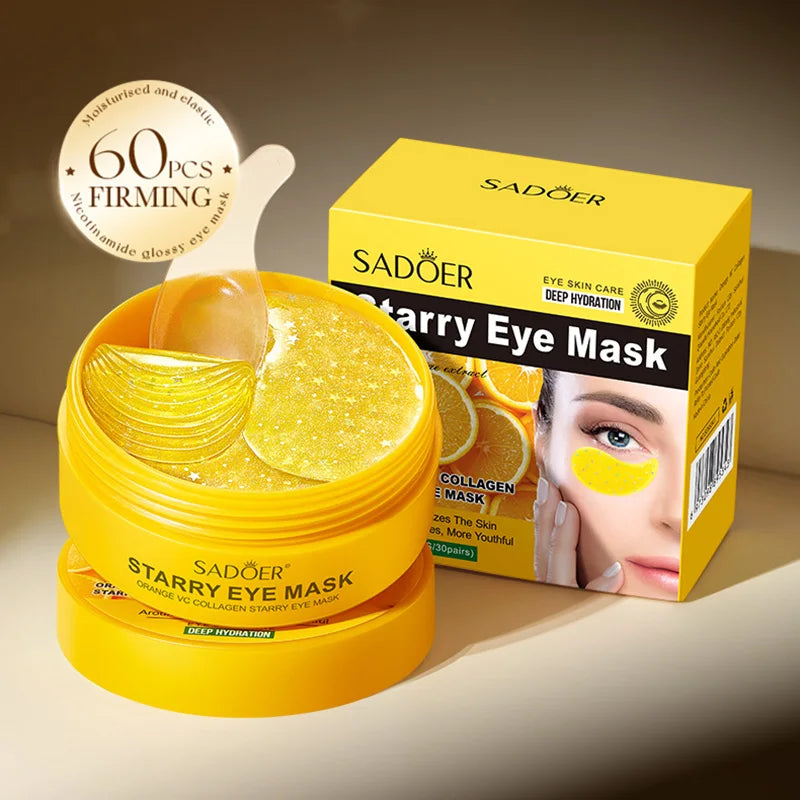 SADOER Vitamin C Collagen Eye Masks 60 Pcs – Moisturizing Patches