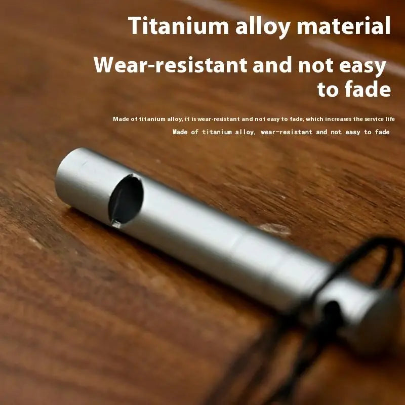 Titanium Alloy Emergency Survival Whistle with Cord | 120dB