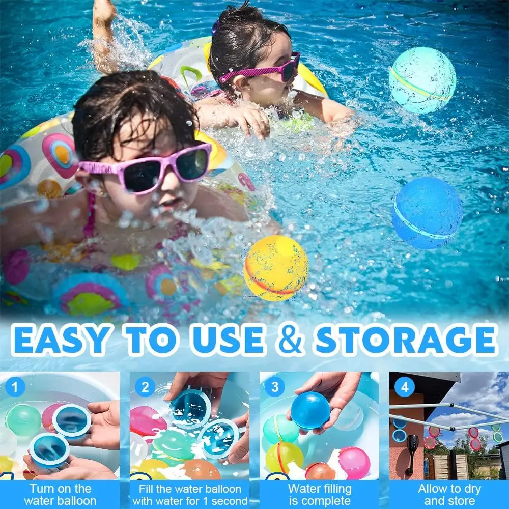 Reusable Self-Sealing Silicone Water Balls – Pool & Beach Toy