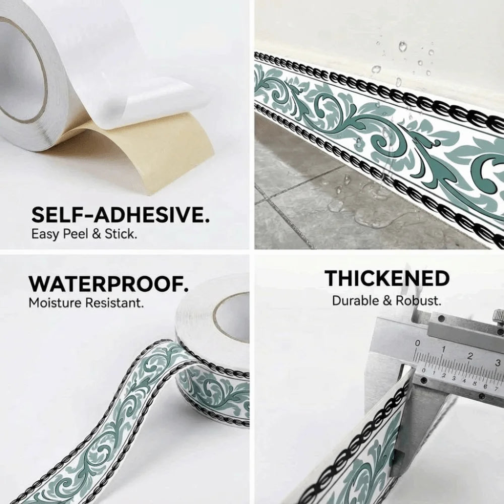 Self-Adhesive Skirting Board Strip 5/10M – Wall Base Molding