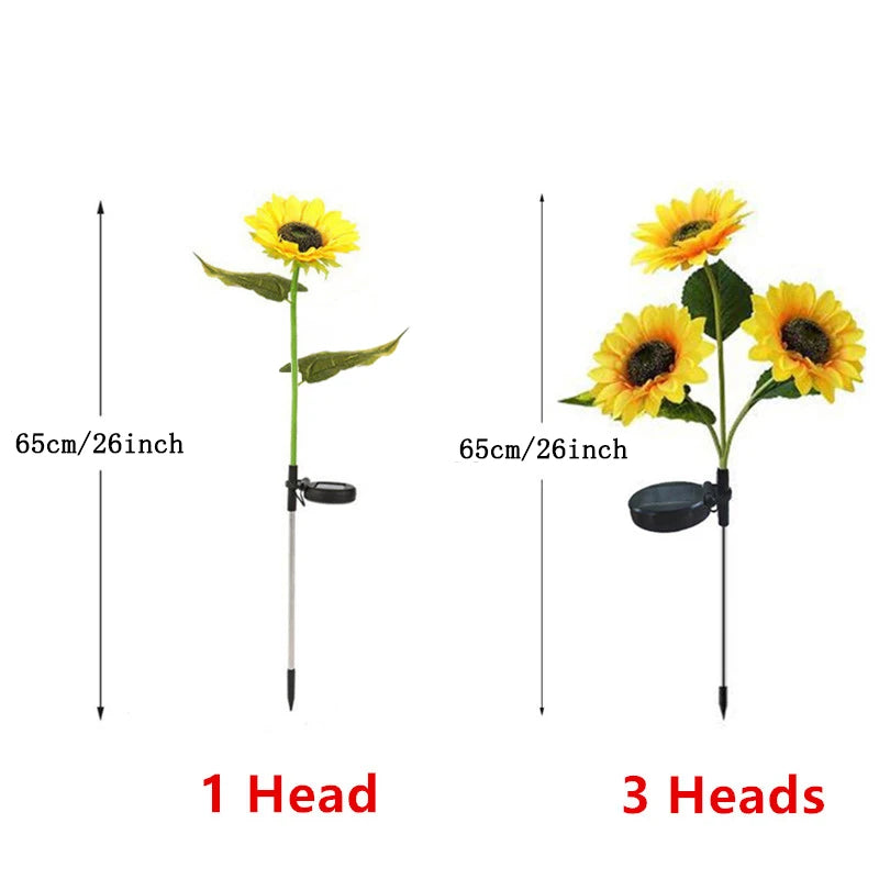Solar Sunflower Garden Stake Light – IP65 Outdoor Pathway Lamp
